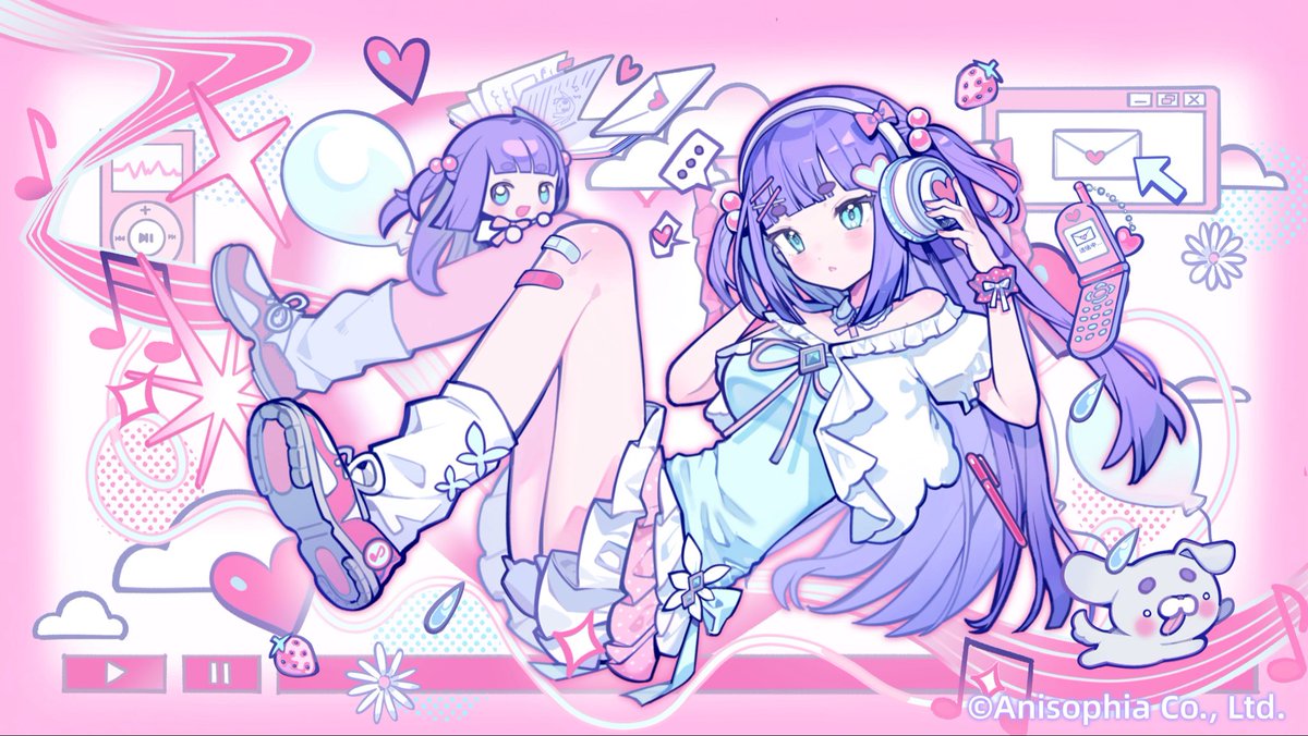 🩷是在アニソフィア为香祇夜碧葉绘制的Melancholic MV插图！
✨很高兴有机会绘制这次的曲绘插图，欢迎大家来听轻盈梦幻的香祇夜碧葉的歌声！
youtu.be/N9zyI9N3bm8?si…