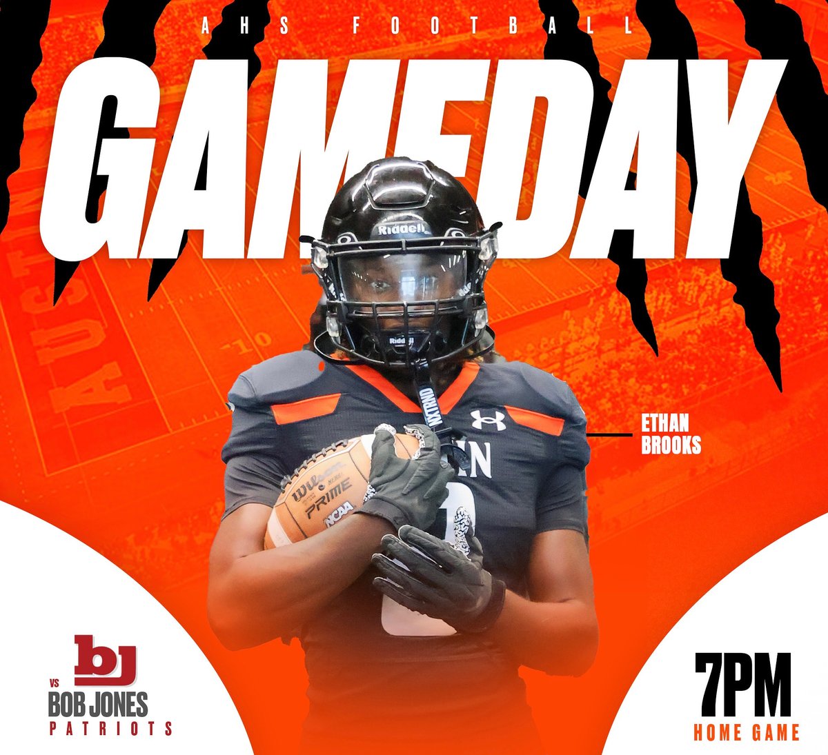 AustinFootball_'s tweet photo. IT’S GAMEDAY‼️ Come out and support the Black Bears tonight as we look to stay at the top of the region🐻🟠⚫️
#oneblockatatime https://t.co/ufKqAlkILY
