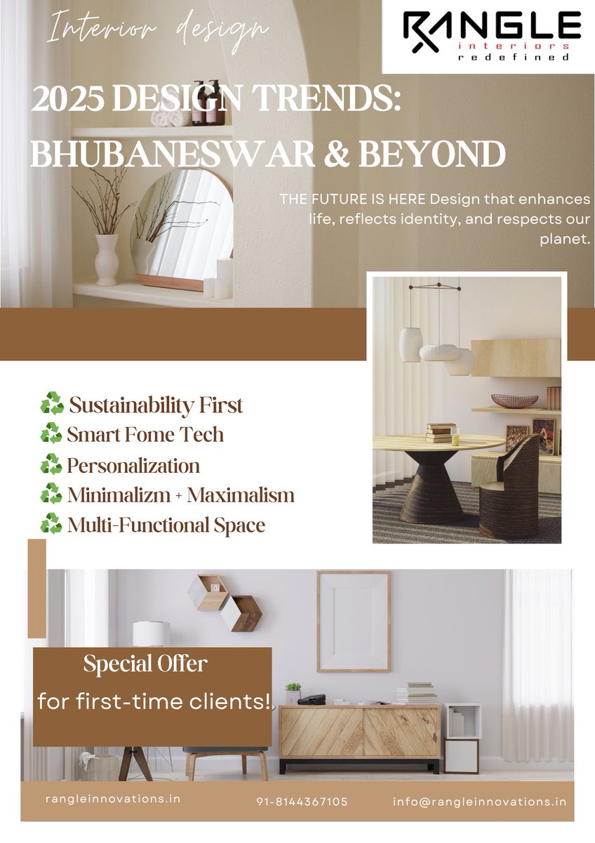 rangleinteriors's tweet image. Sustainability has evolved from being merely a buzzword to becoming a necessity. In 2025, architects and designers are placing a premium on eco-friendly materials and energy-efficient designs. #sustainability, #interiordesign, #rangle
rangleinnovations.wixsite.com/r-angle-innova…