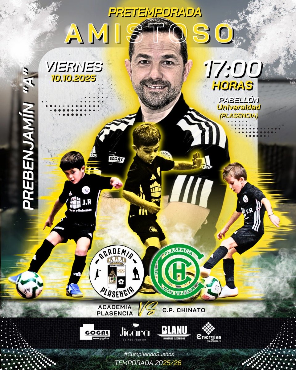 ☑️ | ¡Partido amistoso para nuestro #𝑃𝑟𝑒𝑏𝑒𝑛𝑗𝑎𝑚𝜄́𝑛 “A”! 

🗓️ 10/10/25. 
🕔 17:00 H. 
🏟️ Pabellón Universidad (Plasencia). 
🆚 <a href="/CPChinato/">CP Chinato</a> 
🙌🏻 ¡Disfrutemos en 𝑒𝑞𝑢𝑖𝑝𝑜!

#AᥴᥲdᥱmιᥲPᥣᥲsᥱᥒᥴιᥲ | #CᥙmρᥣιᥱᥒdoSᥙᥱᥒ̃os
