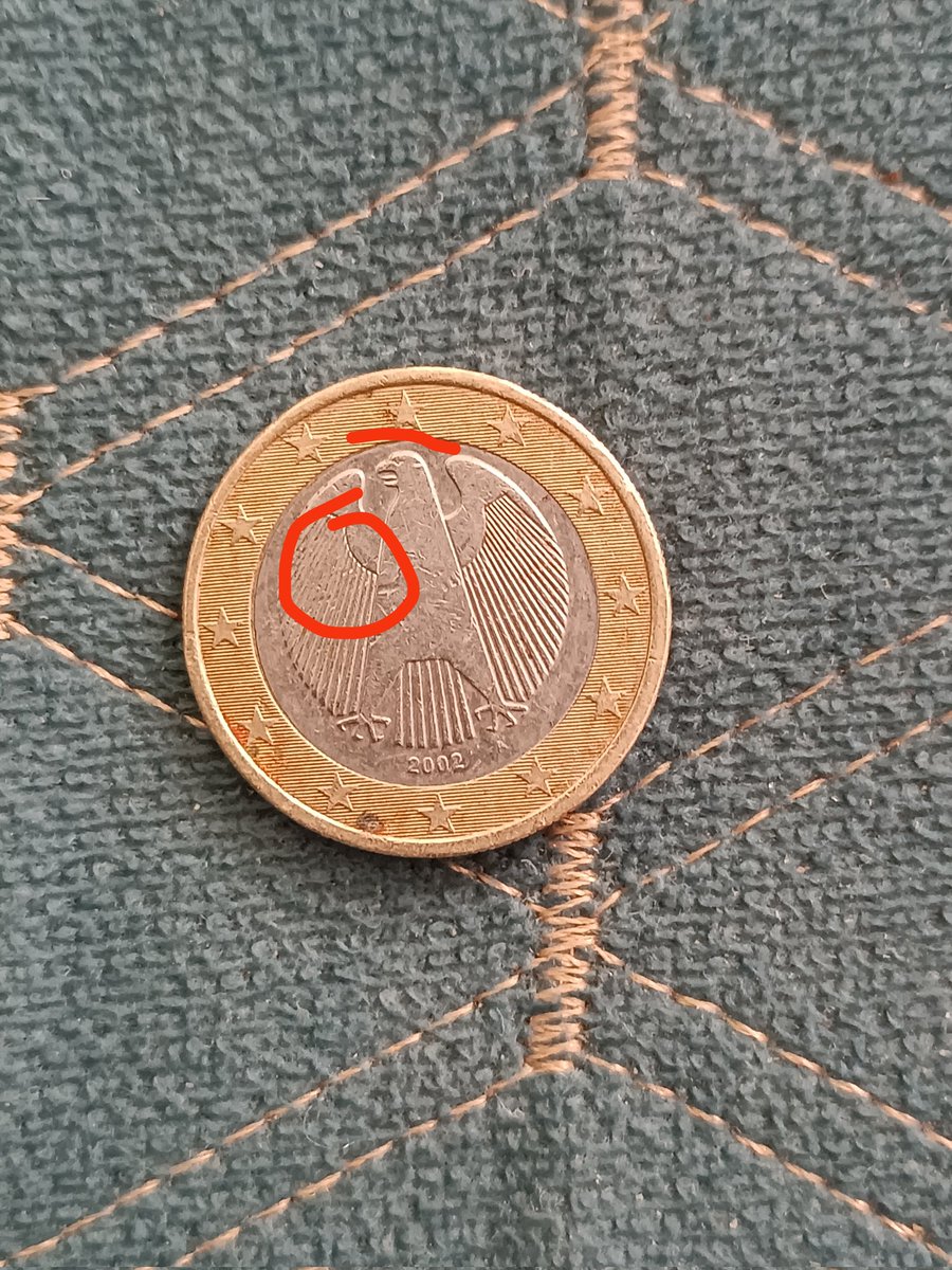 Bakytzalgar's tweet photo. @elonmusk Hello @elonmusk , I own a highly unique, defective 2002 1-Euro 'A' mint error coin. It has multiple factory flaws and cracks, including a striking outline that resembles the Devil when viewed closely. This is a very rare numismatic piece. Selling for €1.5 million. Interested? https://t.co/qlAcrzoDLC