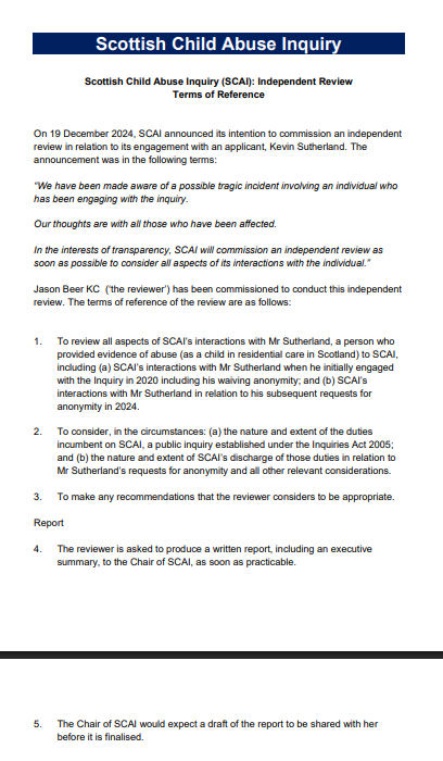 may_willsher's tweet photo. Public funds should buy independence, not self-review. @ScottishCAI set the ToR, kept the scope tight (its own interactions/anonymity) & gets the draft first. #SCAI publish the unedited report & expand the remit to duty of care & conflicts. #NotIndependent #KevinSutherland https://t.co/PK1o3JZcyj