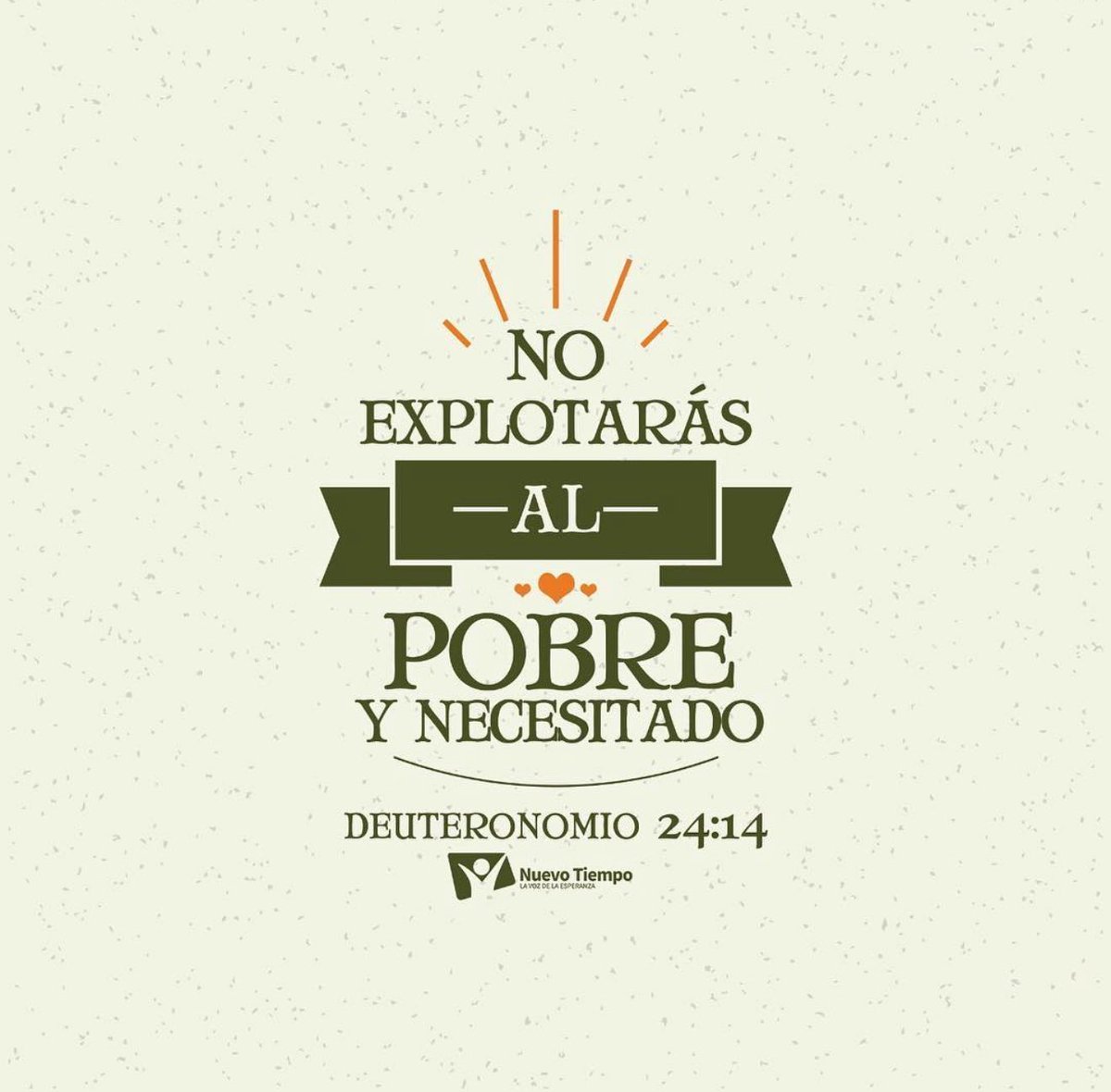#RPSP | Deuteronomio 24

📍La verdadera fe se demuestra en cómo tratamos al necesitado.

📍Dios te llama hoy a vivir con justicia y compasión: no oprimas, comparte, ama.

📍Porque cuando ayudas al débil, reflejas el corazón de Dios.

#PrimeroDios