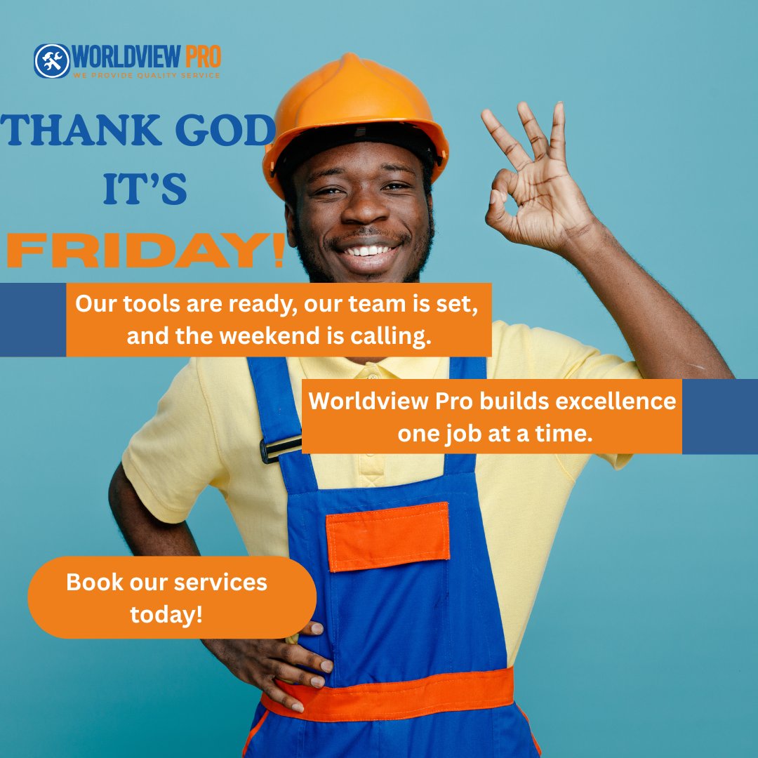 worldviewpro's tweet photo. At Worldview Pro, we're not relenting on providing you with quality home and facility services.
But cheers to the weekend, when we recharge and refresh as we prepare to continue providing standard and quality services.
#worldviewpro #homeservicesinabuja #MTNMegaBillionPromo https://t.co/k08skKIuym