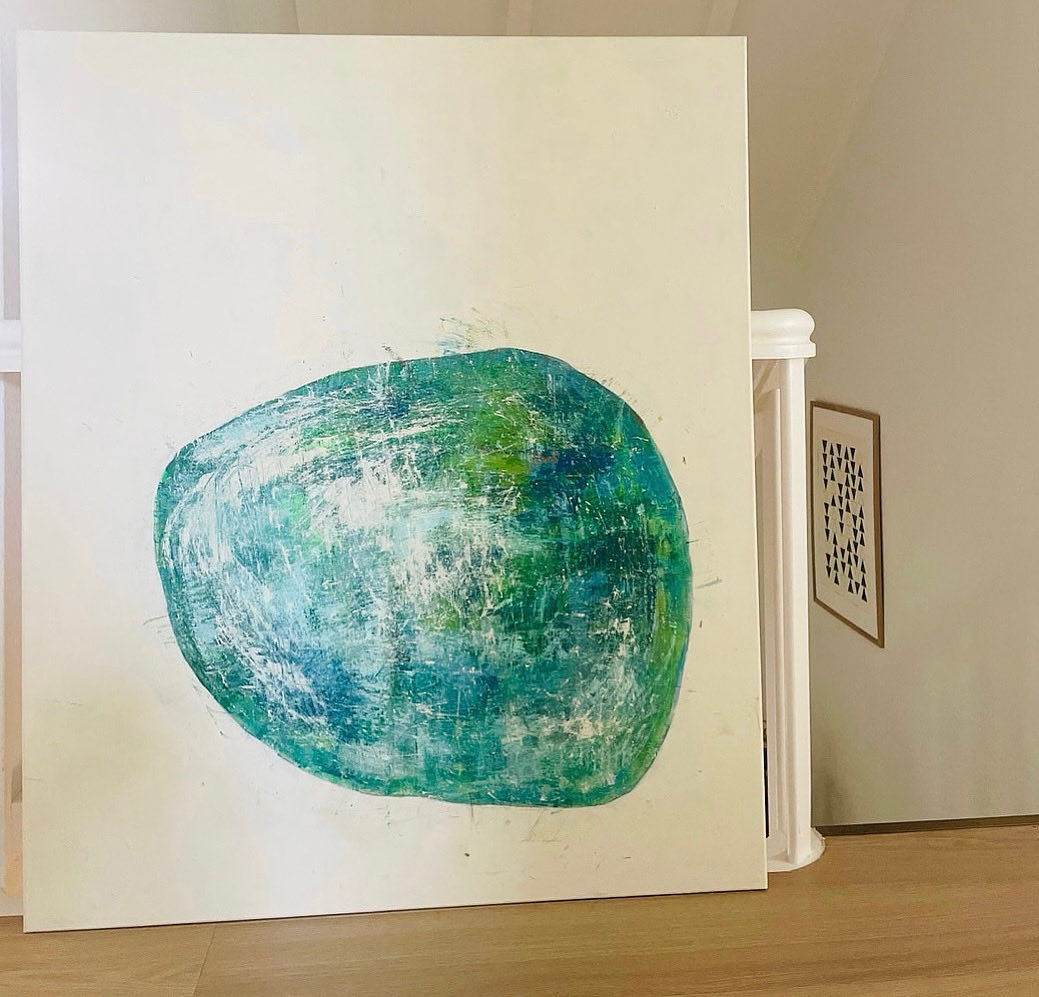 “Temptation, Reframed (ii),” acrylic on canvas.