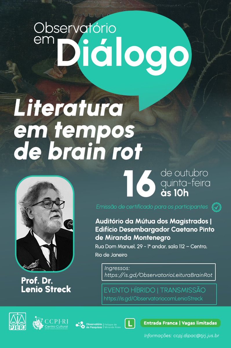 Ao vivo e com transmissão. Literatura em Tempos de Cérebro Podre! Vamos nessa? Saudações.