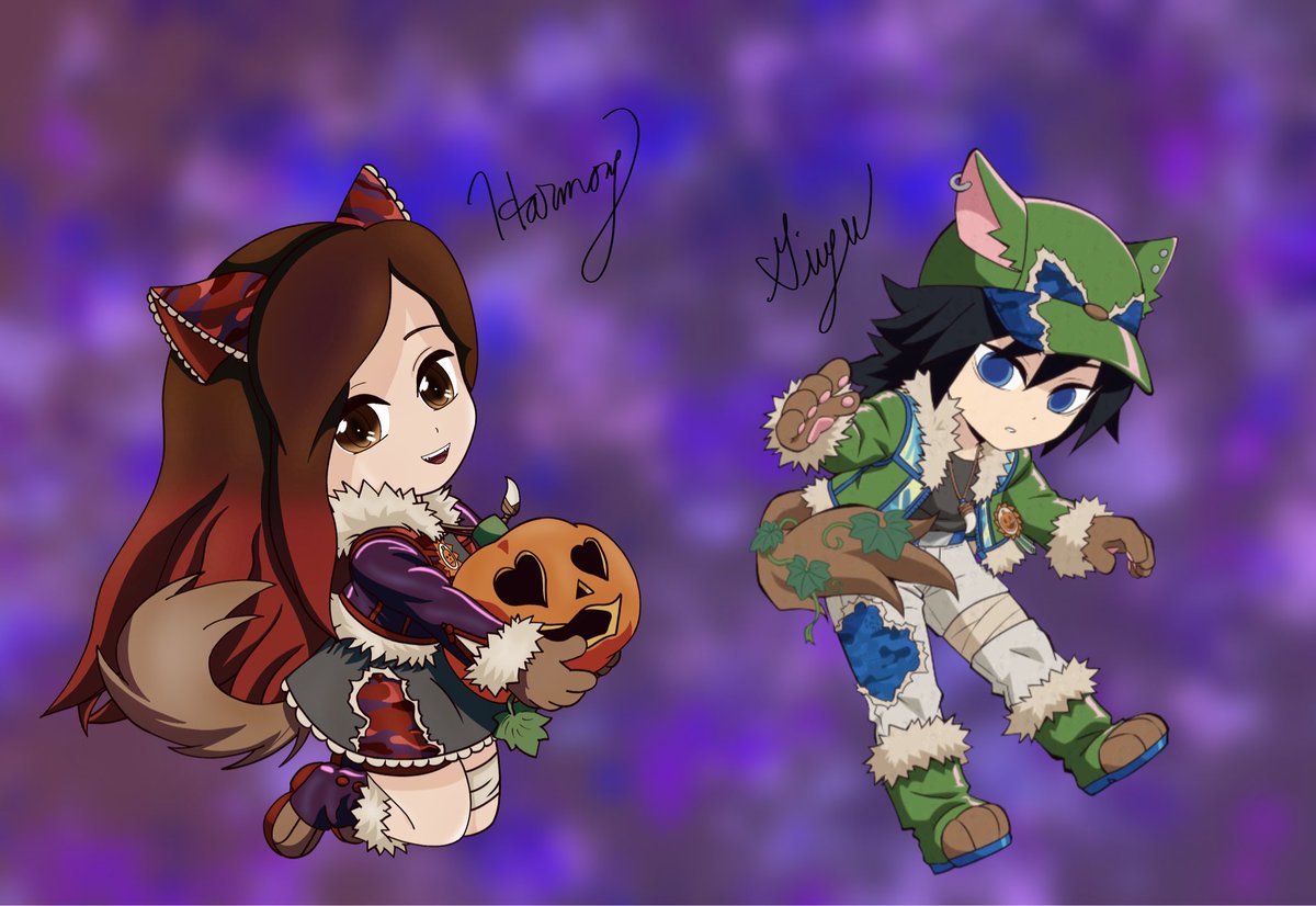 Finally finished the Halloween art in the demon slayer fit of my baby so she can be with her pookie Giyuu. 

#DemonSlayer #Ocxcanon #Halloween
