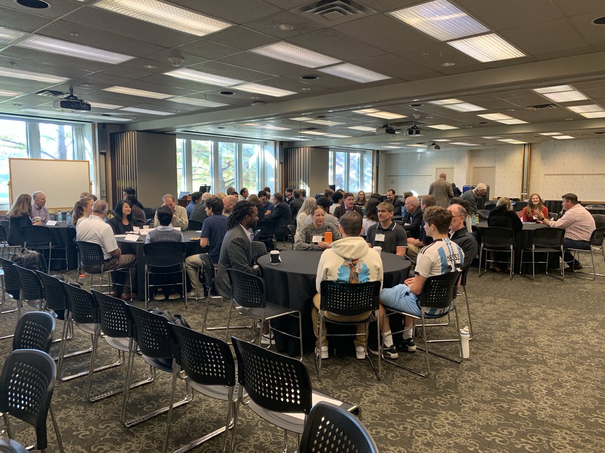 Students engaging with advisory council members. Great opportunities and conversations.