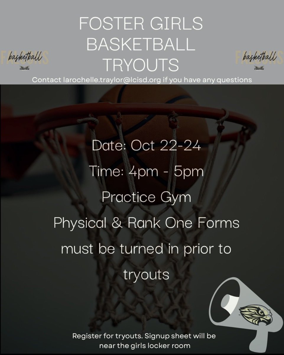 FosterWbball's tweet photo. 12 More Days to Girls Basketball Tryouts! @FosterHSNews @AthleticsFoster #PTN https://t.co/OJ4dqHbnnG
