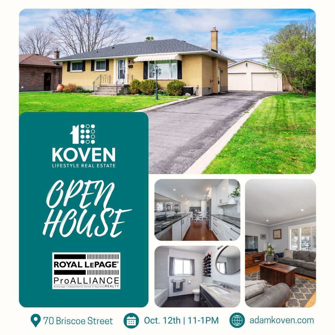 ✨ Open House✨

🏡 Beautifully updated brick bungalow in the family-friendly community of Amherstview!

📍 Location: 70 Briscoe Street
🗓 Date: Sunday, Oct. 12th, 11-1PM.

📷 See photos, video, floor plans, and 3D virtual tour at bit.ly/43H9lEj

🏠 Come have a look!