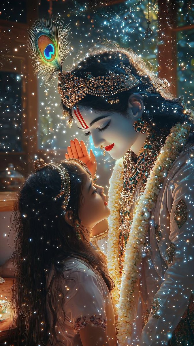Ak94378's tweet image. कृष्ण भक्ति, हृदय का मधुर राग,💜❤️💘
मुरलीधर के चरणों में, मन का संपूर्ण त्याग।💓
प्रेम की गंगा बहे, राधा संग गोविंद,💞💚
भक्तों का जीवन, हरि भजन में लीन।🌴🌿

Good night sweet dreams 💞💞