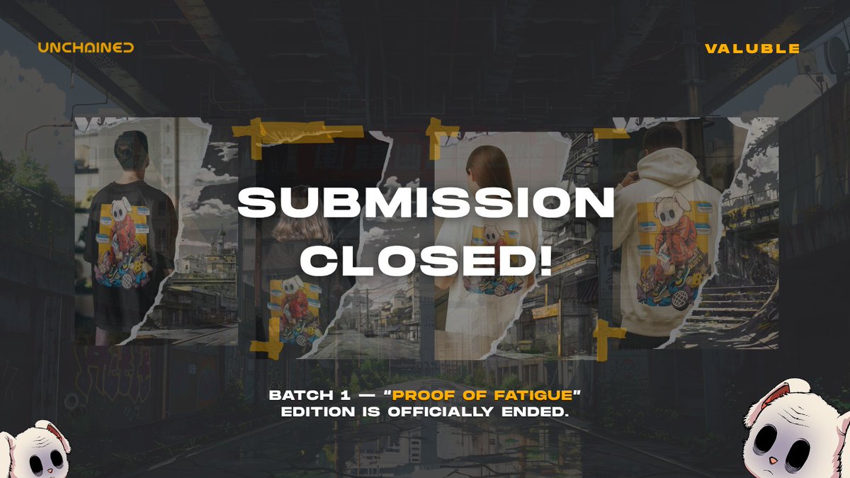 Batch 1 — “Proof of Fatigue” Edition
Closed in less than 2 hours.

Next batch? Yes, of course.
Stay locked — it’s FCFS only.

For those who made it, 
wait for our official admin on Telegram @unchainedofc to contact you.

Thank you for being part of the first wave.