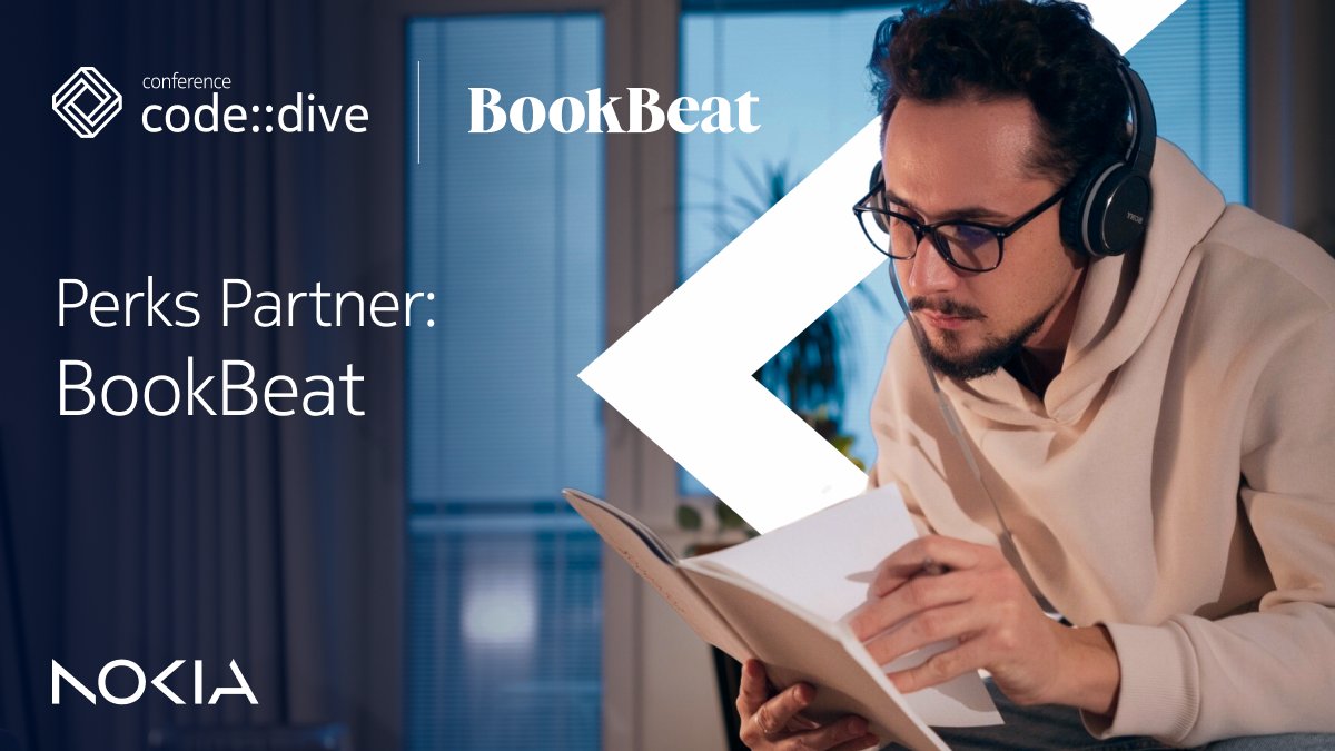 code_dive_pl's tweet image. Turn traffic jams into thrillers and chores into adventures. We’re happy to announce that BookBeat Polska is joining as our #PerksPartner 🎧

BookBeat is a streaming service that lets you explore thousands of audiobooks and e-books. Perfect for commutes, workouts or just relax 🛋️