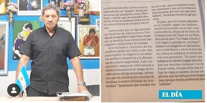 BeronTaxi's tweet photo. entrevista en @eldialp / " Lo Ilegal triunfa y a lo Legal lo persiguen y hostigan ", es como que mañana hagan paro los chorros porque hay muchas cámaras y no pueden ir a robar" . Hemos solicitado a las autoridades Municipales que den de baja las aplicaciones en el distrito . https://t.co/92Bv9jfl4e