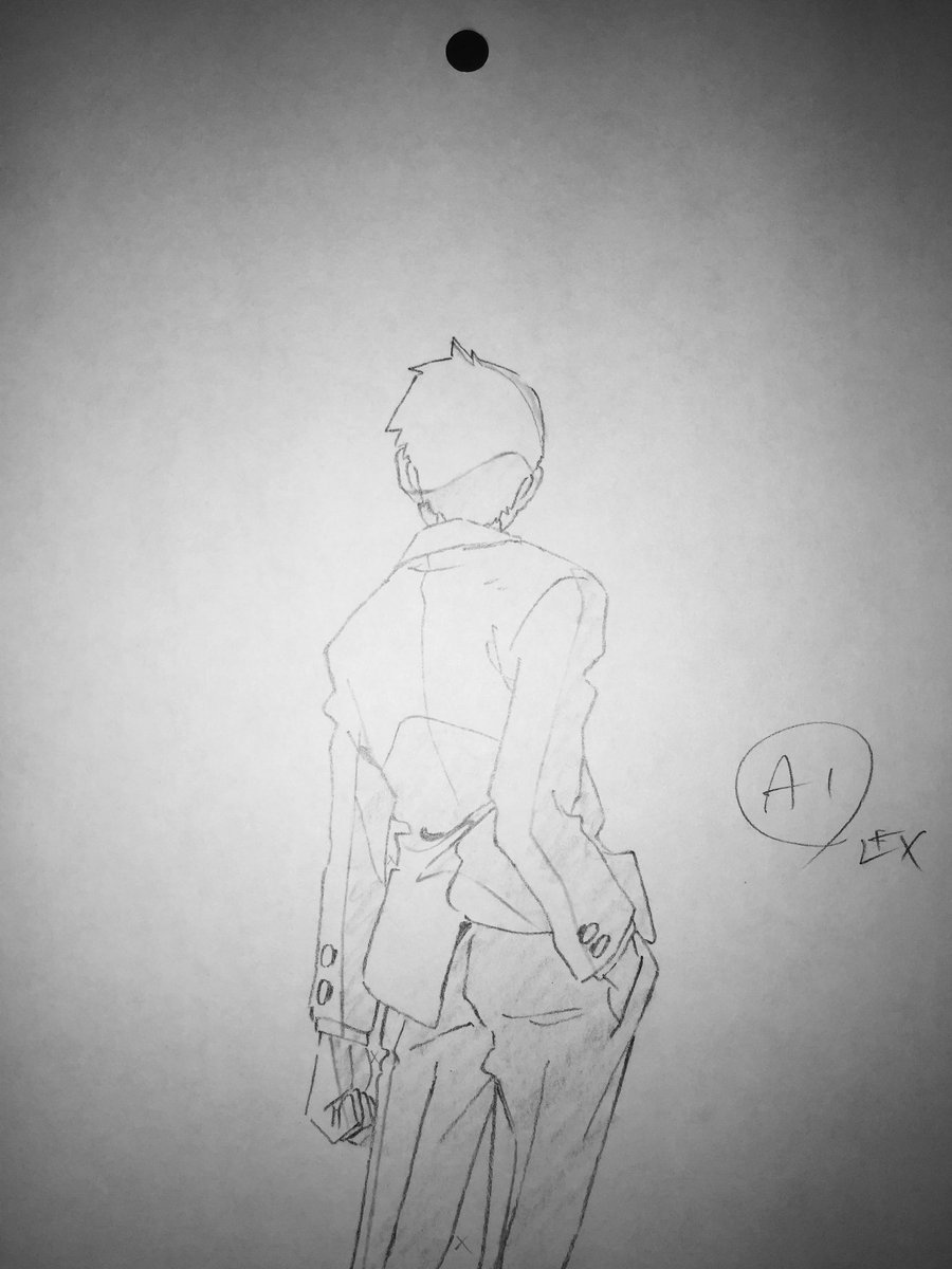 月を見上げる霊幻🌕️実はタップ穴でした。誕生日おめでとう🎉