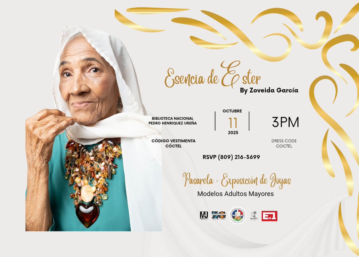 FJudegu's tweet image. 📢 CONVOCATORIA
📰 Adultos mayores tendrán una pasarela y exposición de joyas artesanales.

🗓️: Sábado 11 octubre 2025
🕰️: 3:00 pm

📍: Biblioteca Pedro Henríquez Ureña, detrás del Teatro Nacional. 
Arelys Morán
809 6846204
@ElNacionalWeb @PeriodicoHoy @ListinDiario @DiarioLibre