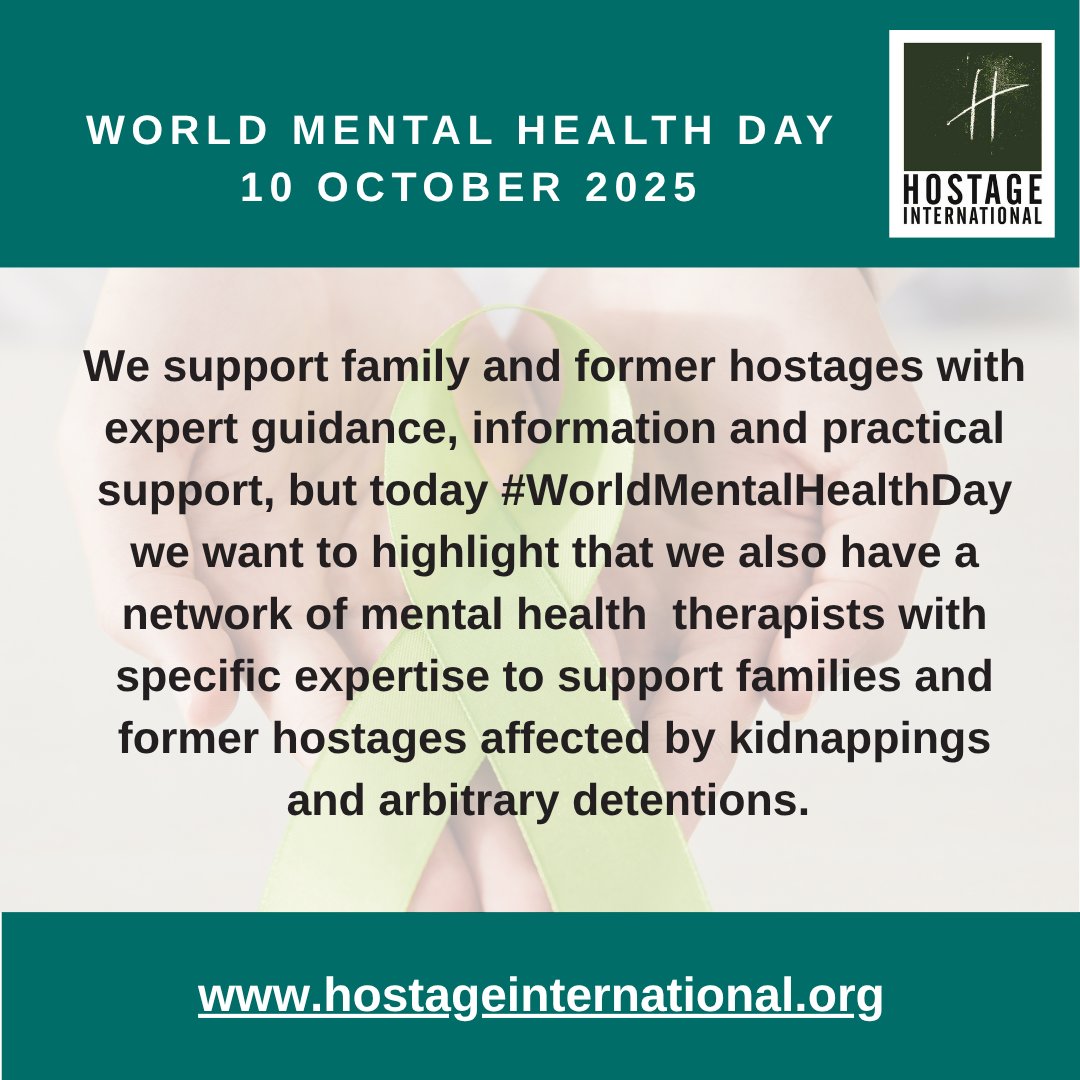 This year's #WorldMentalHealthDay theme is 'Access to Services - Mental Health in Catastrophes and Emergencies'. Here at Hostage International we enable people to access expert mental health professionals quickly and at no cost: hostageinternational.org