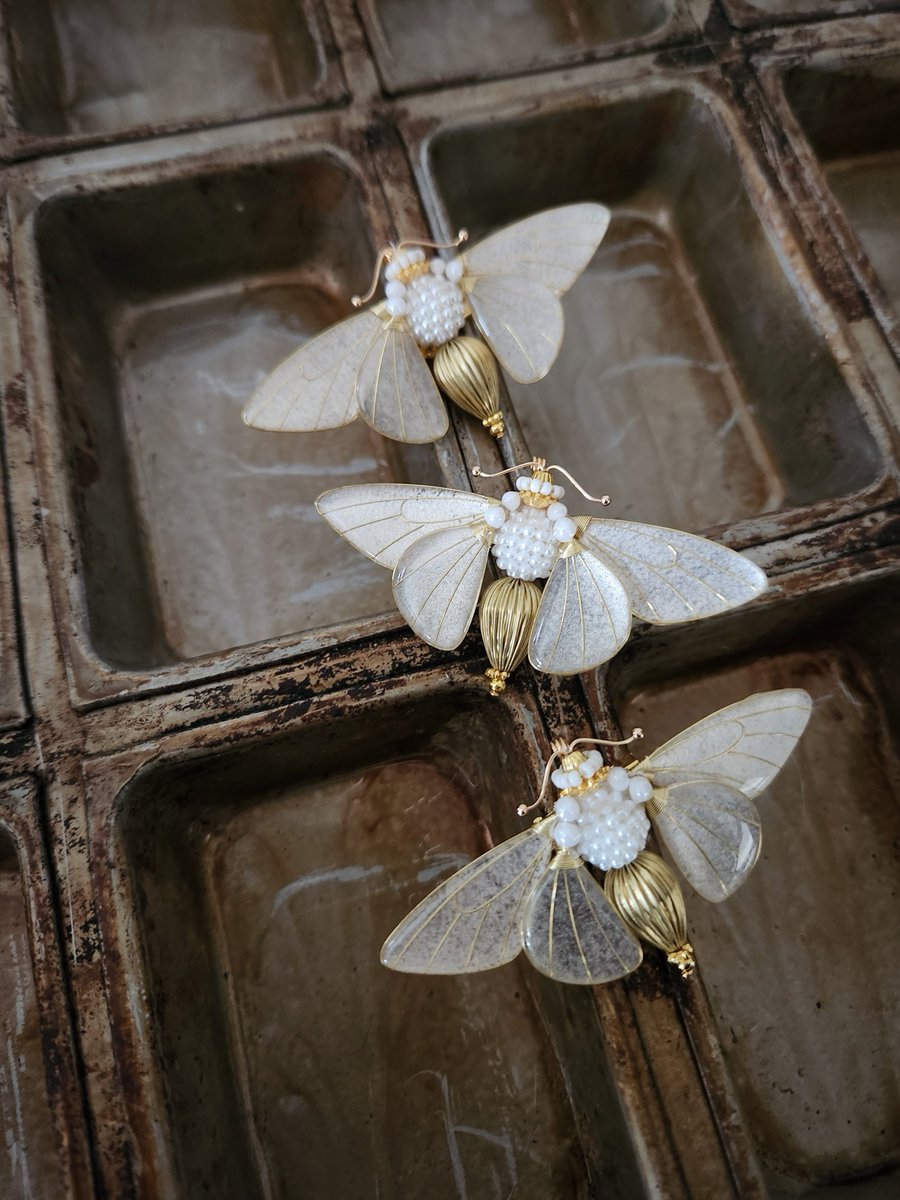 坂田あづみさんの刺繍 蛾 モチーフ ブローチ 蛾売りおじさん on X