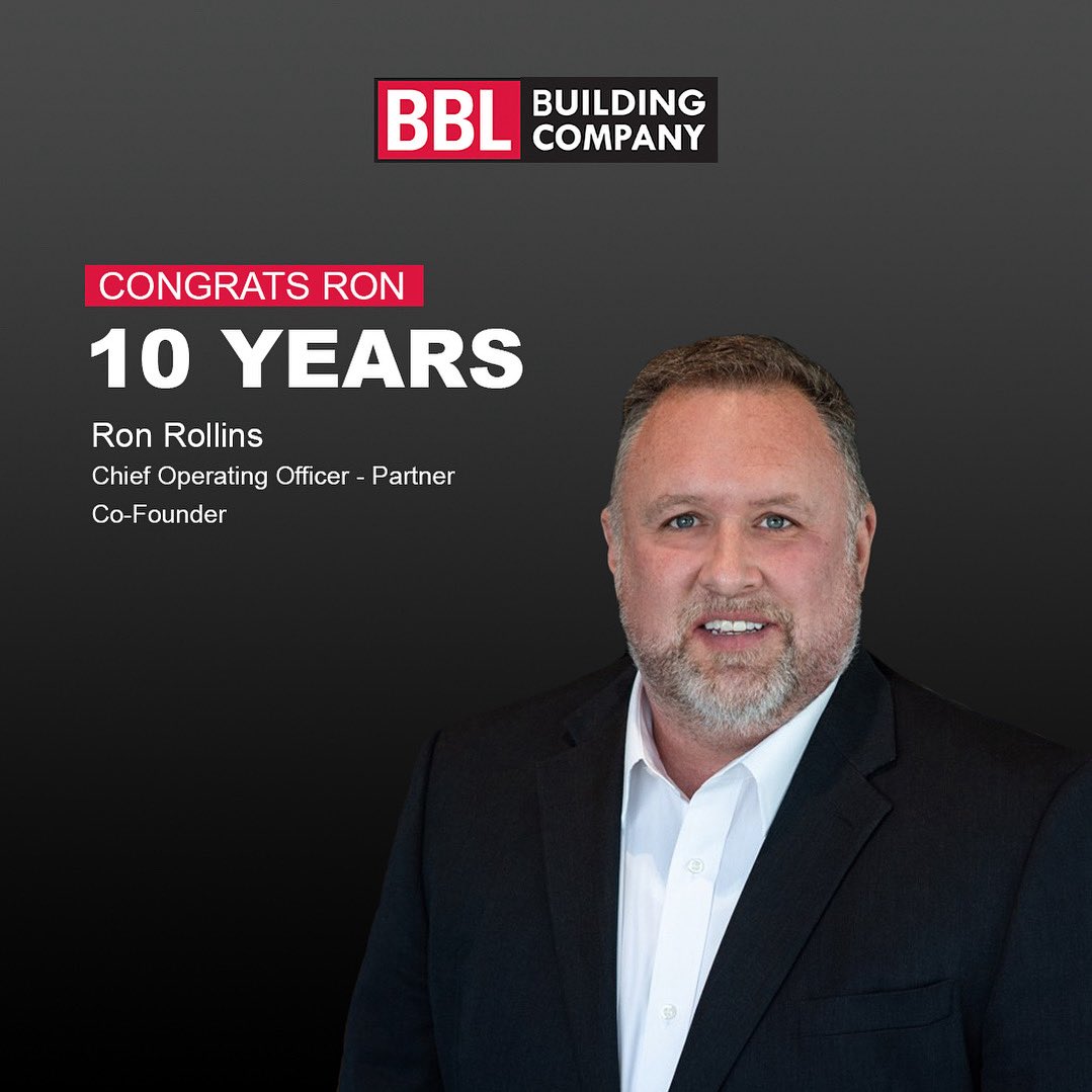 bbl_co's tweet photo. 🎉 We’re proud to celebrate Ron Rollins for dedicating 10 years to BBL Building Co.!
As our Chief Operating Officer, Ron has consistently demonstrated exceptional leadership, passion, and commitment—helping drive our success and growth over the past decade.
#BBLBuildingCo https://t.co/6UYDTooofw