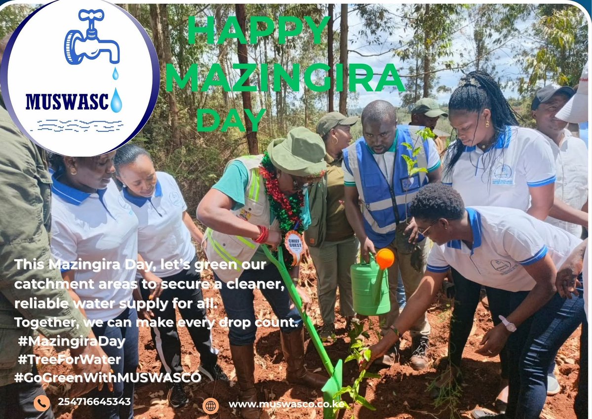 Ali buke (@alibuke2) on Twitter photo Happy mazingira day from <a href="/MUSWASCO/">Muranga South Water and Sanitation Company Limited</a> fraternity to our esteemed customers and stakeholders..
<a href="/AthiWaterWorks/">Athi Water Works</a> <a href="/MurangaGovt_021/">MURANG'A COUNTY GOVERNMENT</a>
<a href="/WahomeHon/">Hon. Alice Wahome, EGH</a>
<a href="/minwater_kenya/">MIN Water&Irrigation</a> Happy mazingira day from <a href="/MUSWASCO/">Muranga South Water and Sanitation Company Limited</a> fraternity to our esteemed customers and stakeholders..
<a href="/AthiWaterWorks/">Athi Water Works</a> <a href="/MurangaGovt_021/">MURANG'A COUNTY GOVERNMENT</a>
<a href="/WahomeHon/">Hon. Alice Wahome, EGH</a>
<a href="/minwater_kenya/">MIN Water&Irrigation</a>