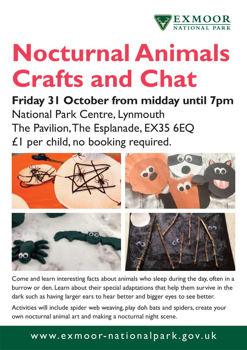 ExmoorNP's tweet image. Fun craft event coming up on 31 October...
#halftermfun #halfterm