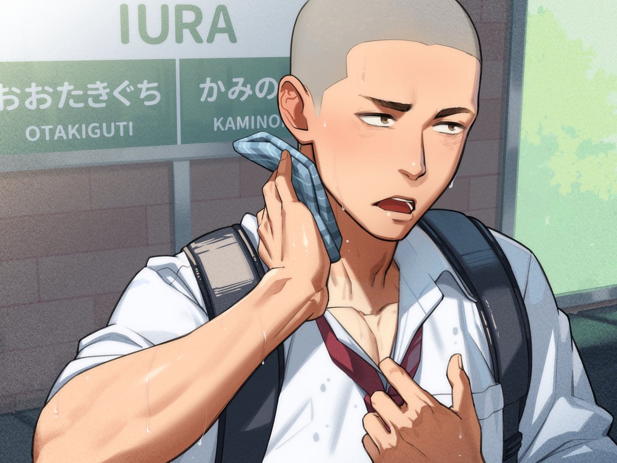 TettaBuzz's tweet image. 残暑にやられる副主将描きました