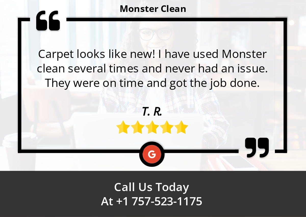 MonsterCleanVA's tweet image. 5 Star: T. R. "Carpet looks like new! I have used Monster clean several times and never had an..."