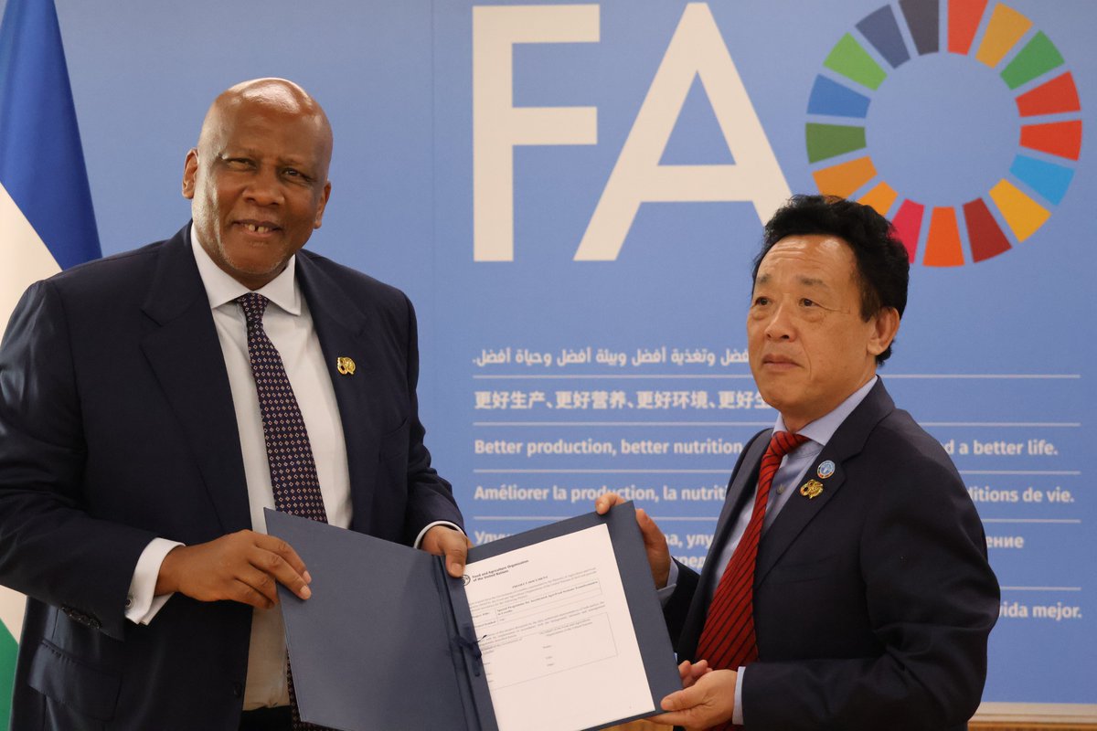 HM King Letsie III was welcomed by FAO DG Dr Qu Dongyu, as FAO pledged support for Lesotho’s Special Programme for Accelerated Agri-Food Systems Transformation.
#Lesotho #FAO #KingLetsieIII #WorldFoodForum #Nutrition