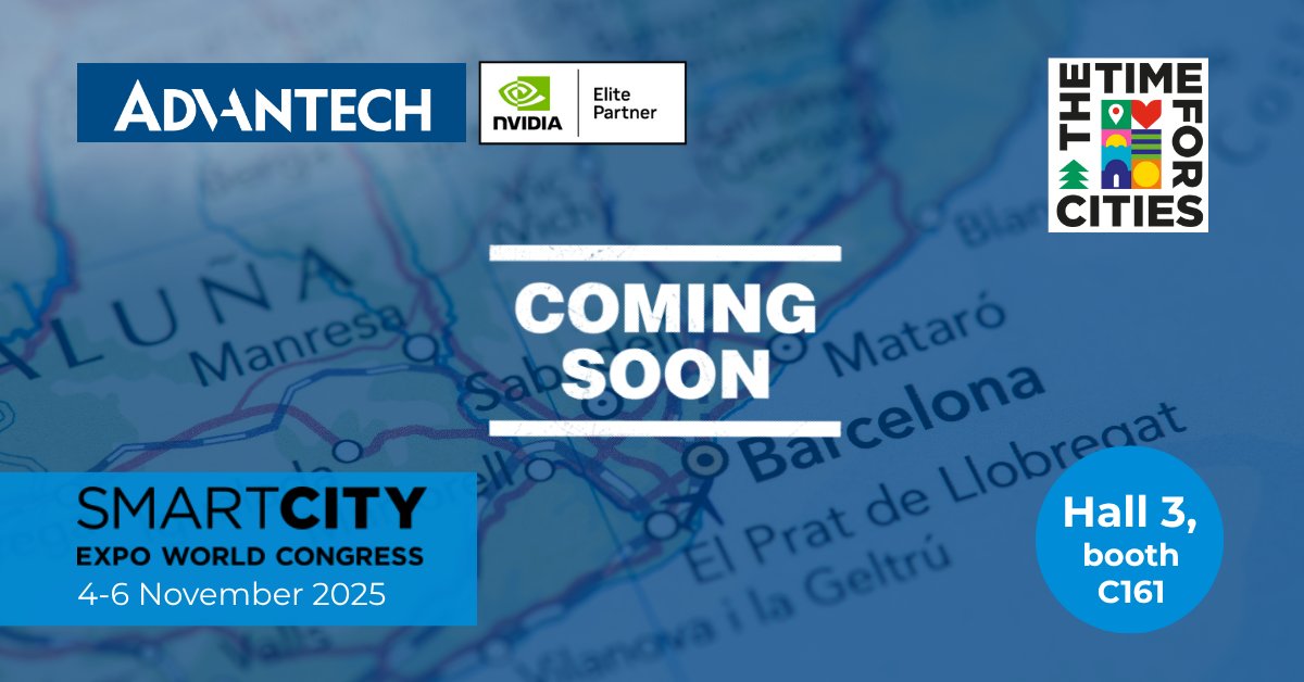 Advantech_IIoT's tweet image. We are proud to announce that we will exhibit at Smart City Expo World Congress 2025 - the global stage for urban innovation. Together with @nvidia and six innovation partners, we’ll showcase an integrated ecosystem of solutions shaping the future of smarter, safer and more…
