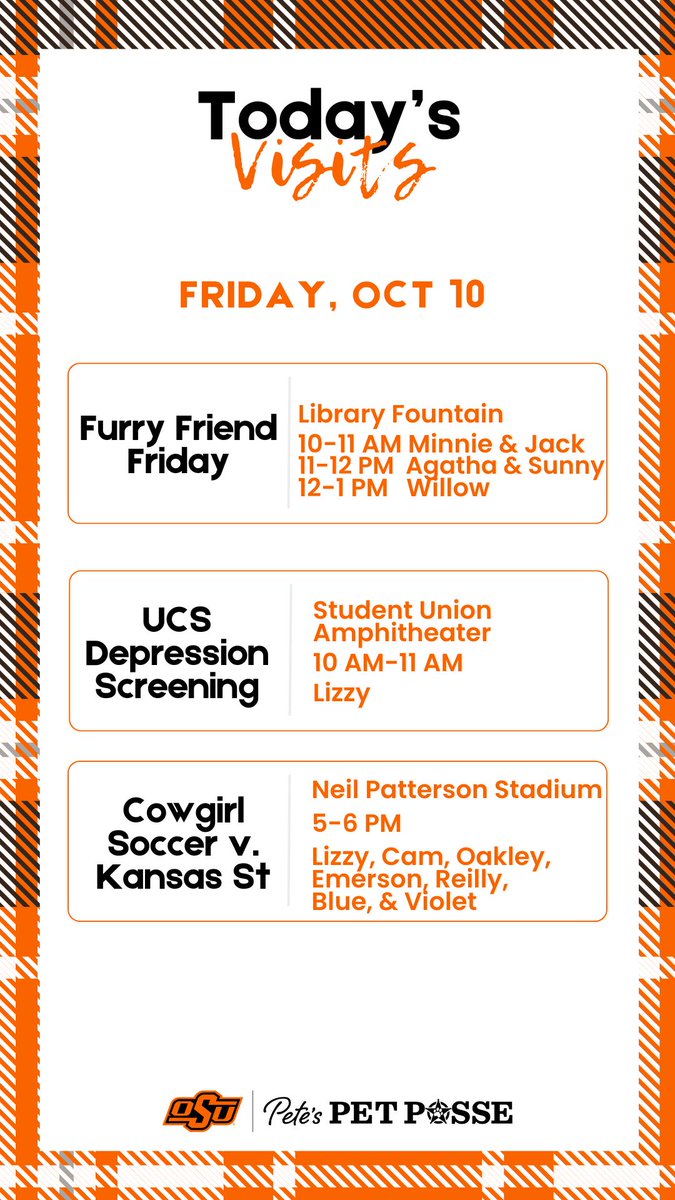 Today's Visits.  10.10.25

#okstate #pettherapy