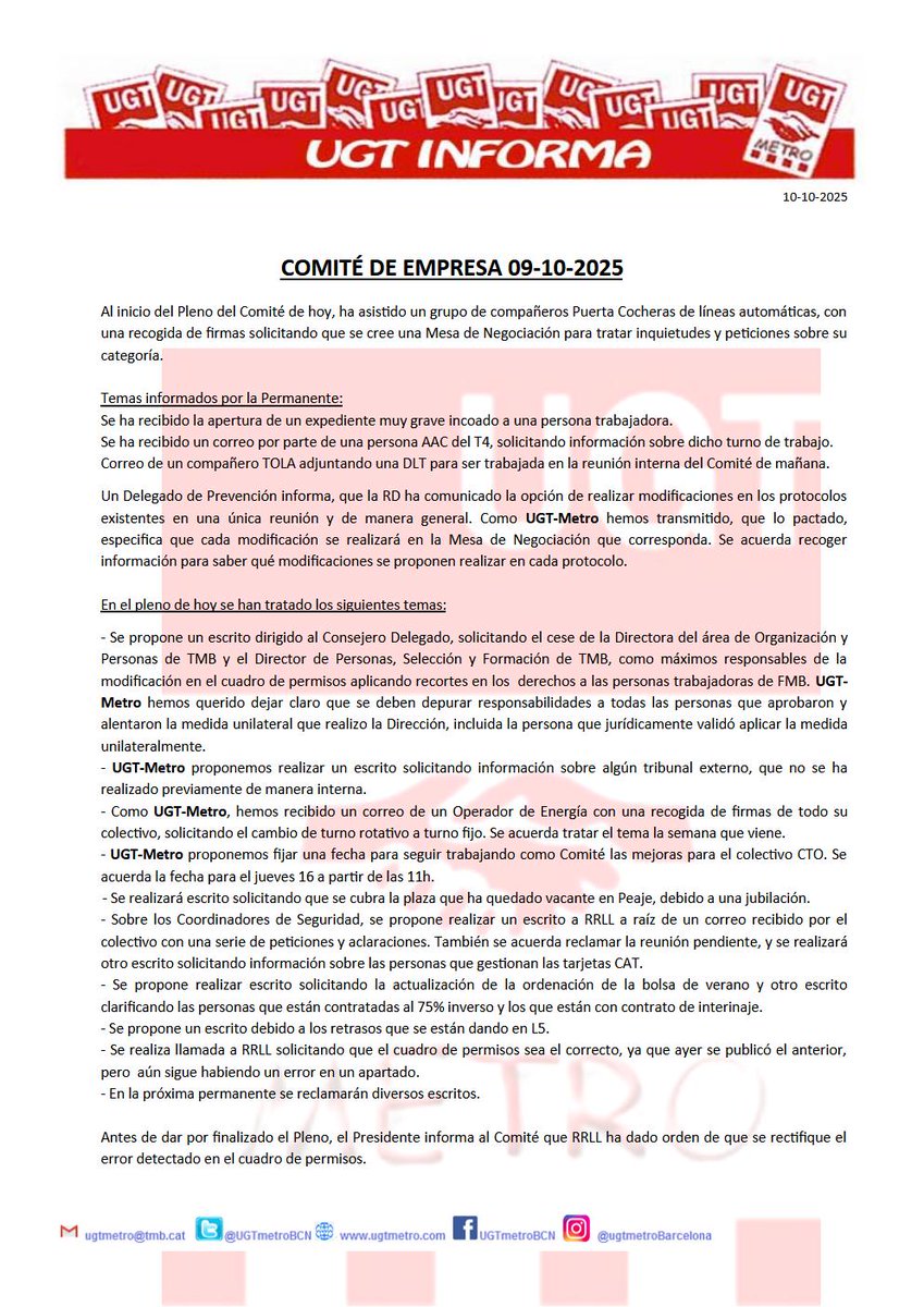 Resumen del pleno del CE de FMB celebrado ayer.