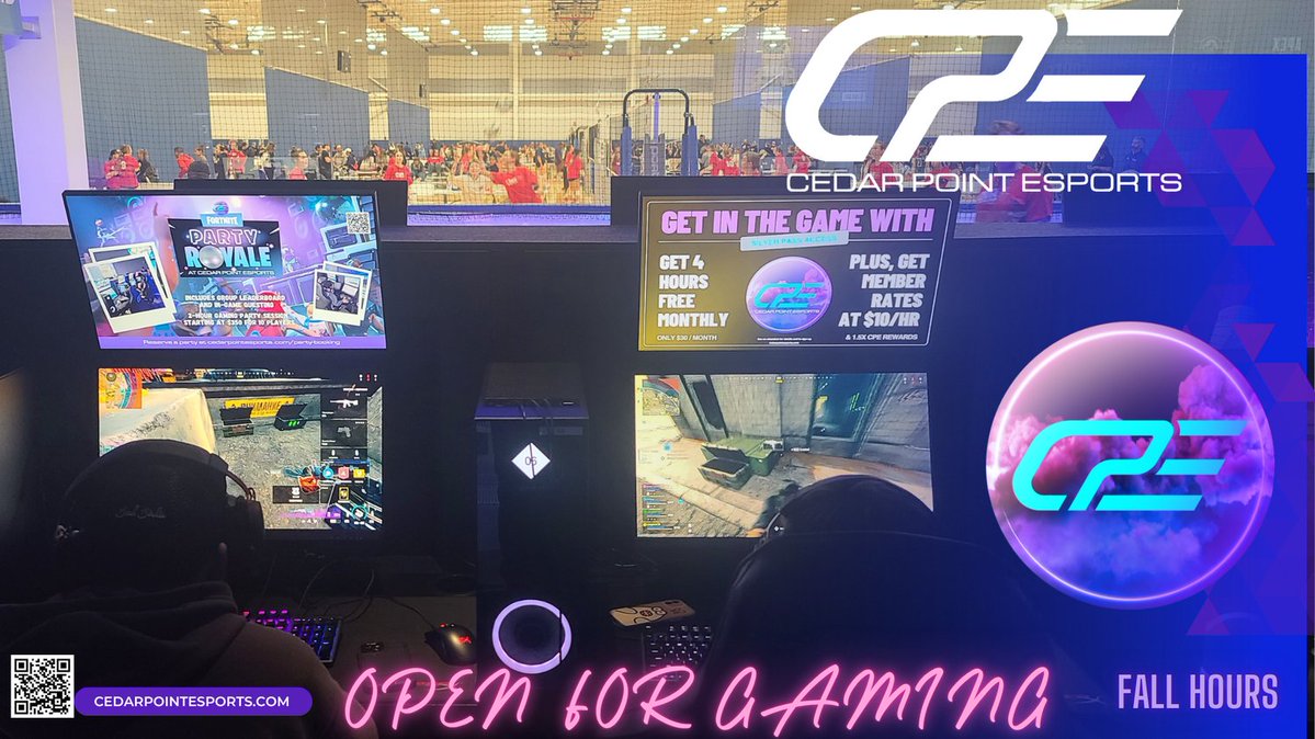 As the weather cools, the gaming heats up. Reserve your station today at Cedarpointesports.com

Open everyday!
