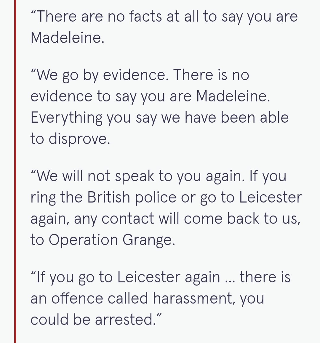 DC Mark Draycott explains to the court Julia was warned she could face arrest if she persisted in harassing the #McCann family.

She ignored the warning so can have no complaints about where she finds herself now.