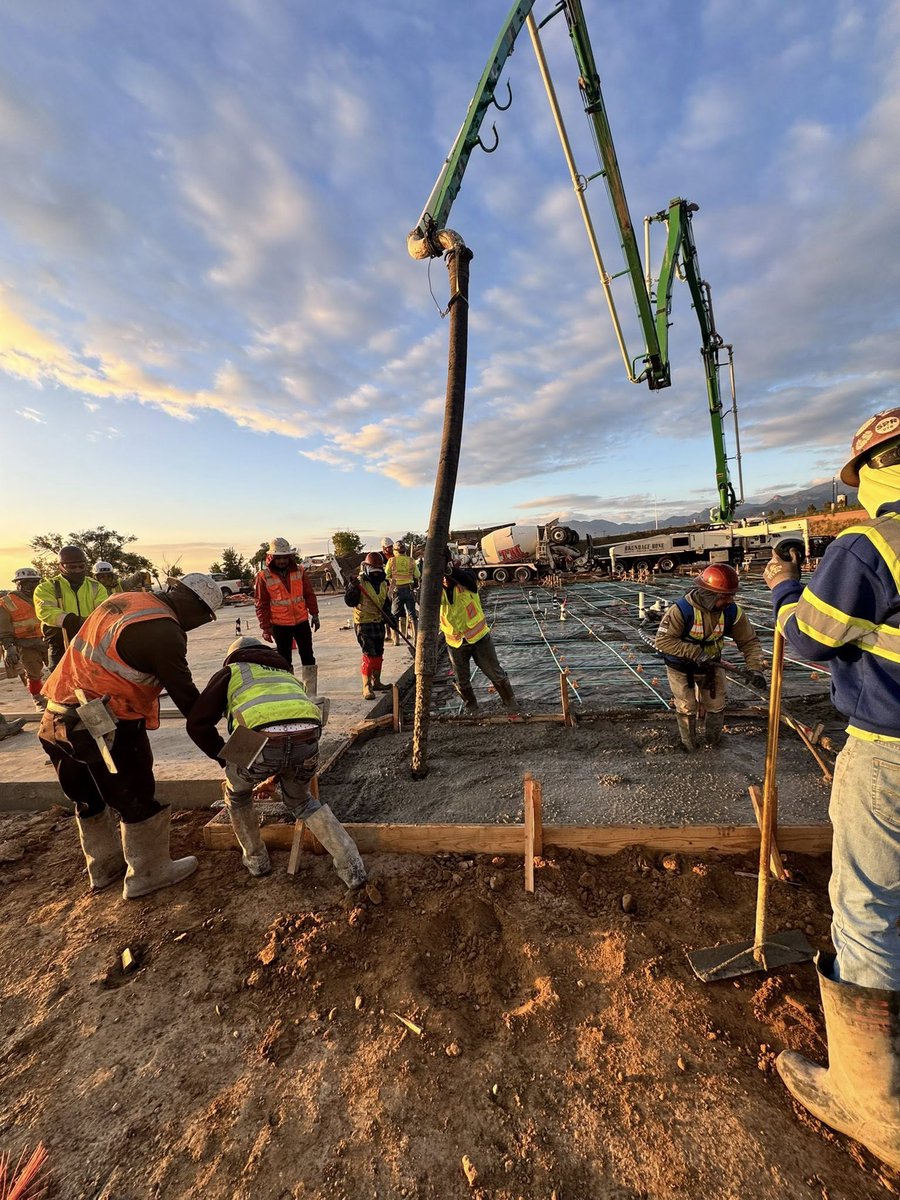 Another successful pour in the books for Brundage-Bone Concrete Pumping! Our team was on site in Colorado Springs, CO, assisting Reinforced Concrete Contractor. Bryce Eagan was on site using our reliable Putzmeister 47m boom pump to place 400 yards for an apartment slab.