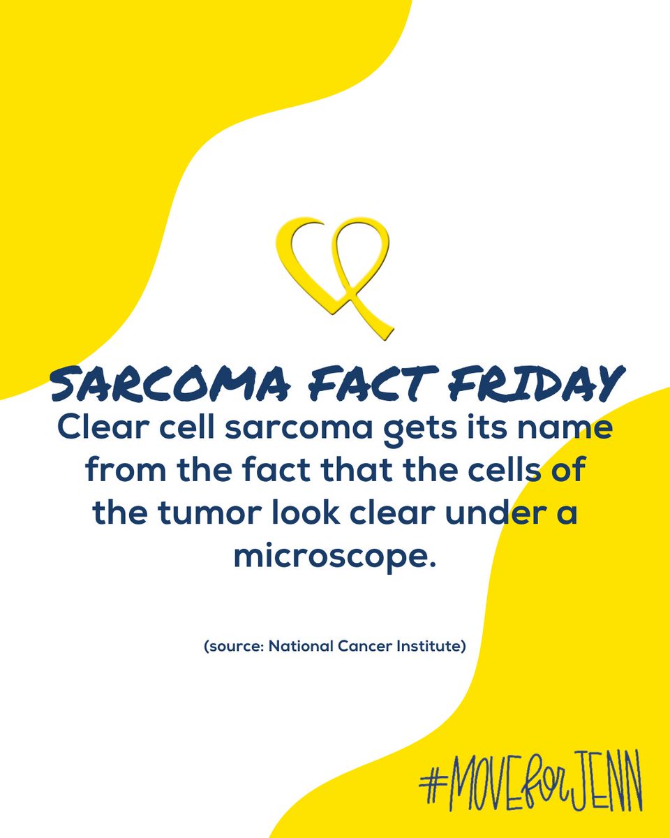 MoveForJenn's tweet image. #SarcomaFactFriday brought to you by the National Cancer Institute 🎗️