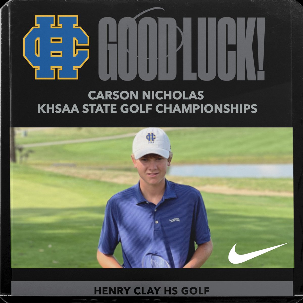 Good luck today Carson as you take on the ⁦<a href="/KHSAA/">KHSAA Main</a>⁩ State Championships! 🤘

⁦<a href="/HCHS_Athletics/">Henry Clay</a>⁩ ⁦<a href="/FCPSKY/">Fayette County Public Schools</a>⁩