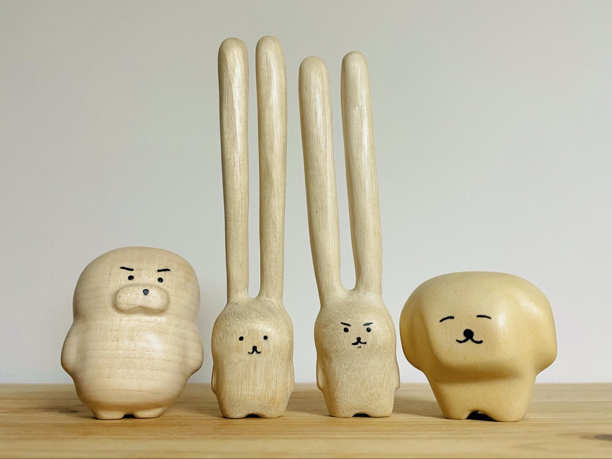 【美品】　たのしい木彫り　フナカワ　フィギュア　うーーーーさぎ　木彫 美品】 たのしい木彫り フナカワ フィギュア うーーーーさぎ 木彫