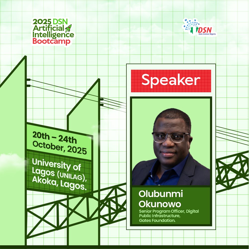 dsn_ai_network's tweet image. When a voice keeps echoing at the heart of transformation, you know it carries weight. That’s why we are excited to share that Olubunmi Okunowo (@bunmiokunowo) will be joining us once again at #DSNAIBootcamp2025.

Olubunmi Okunowo has spent his career proving that technology is…