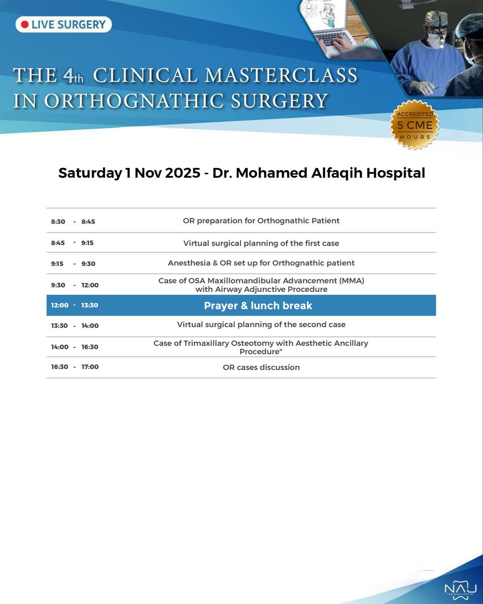 Day 1 - Theoretical

Day 2 - Live Surgery (limited spots)

For registration:
najtraining.com/products

#NAJ