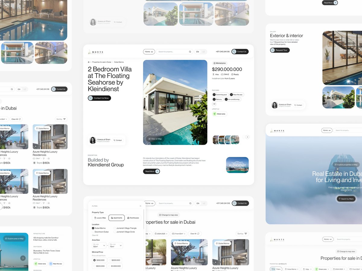 If real estate had a five-star UI 🌇
We imagined what “browsing villas in Dubai” could feel like.