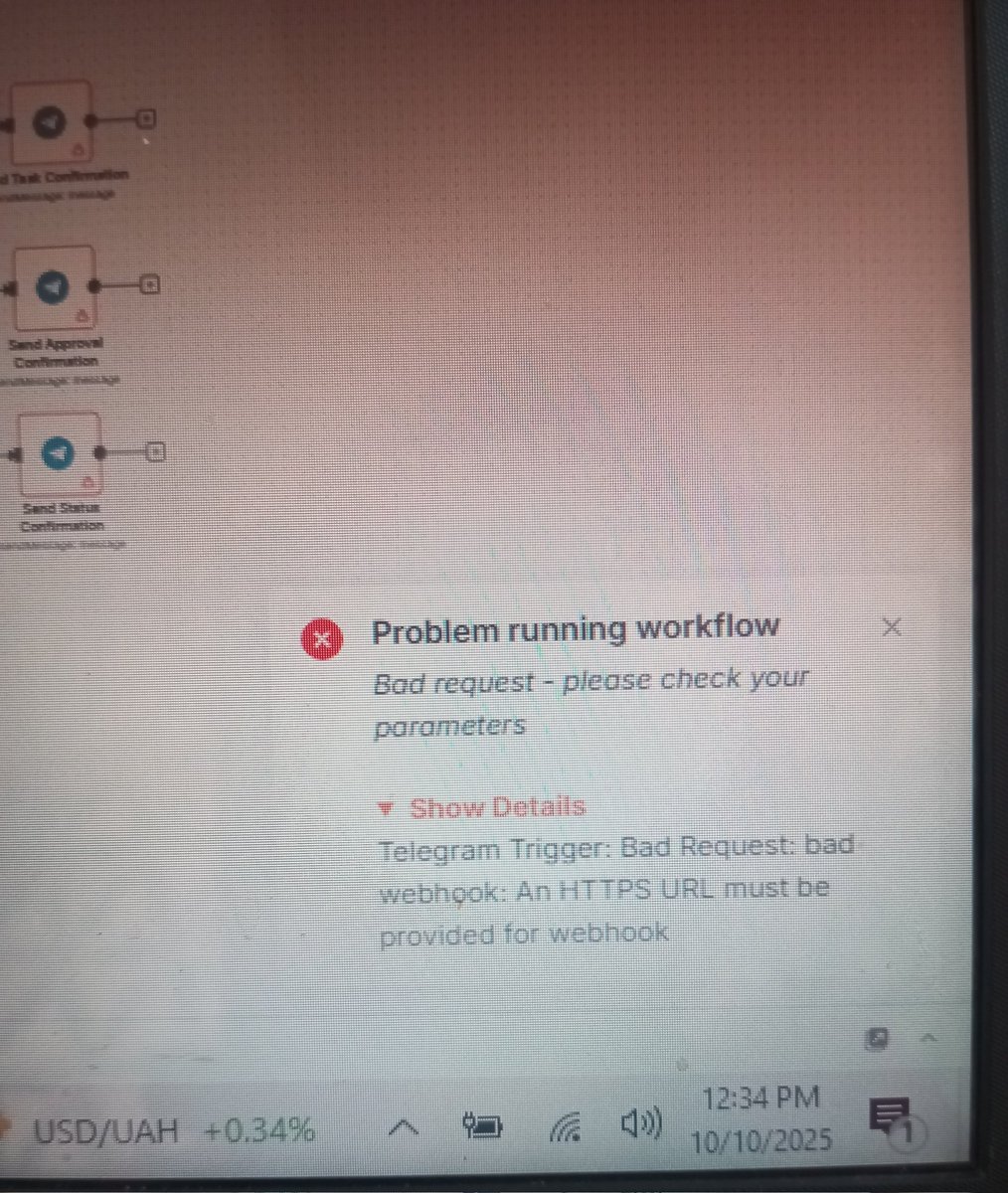 Hello everyone, please I need help on this task Management agents on telegram 
This is the workflow, (frame 1) 1 working successfully but 2 isn't, occurred error msg (frame 2)
<a href="/omoalhajaabiola/">Omoalhaja</a> <a href="/JulianGoldieSEO/">Julian Goldie SEO</a>