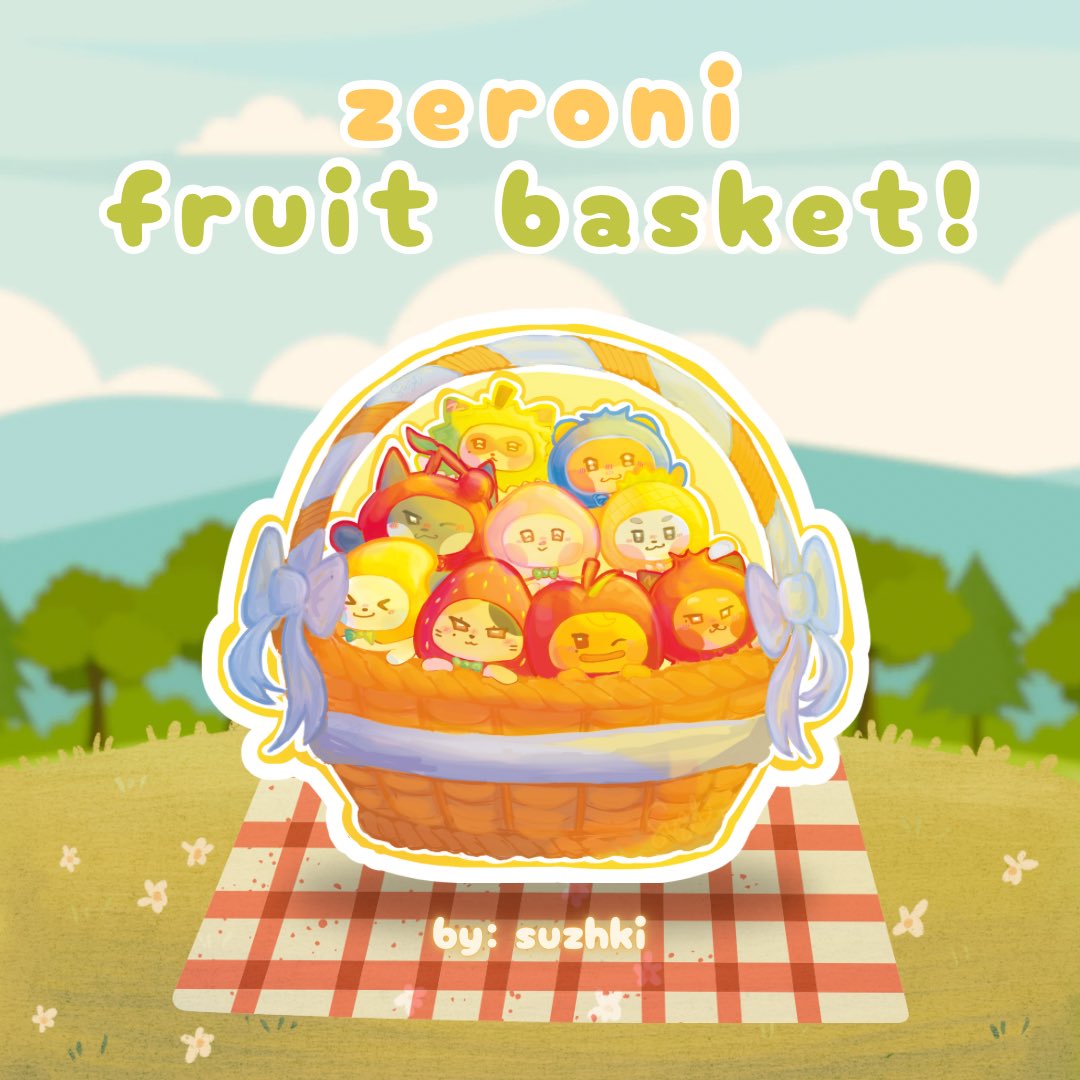 suzhki's tweet photo. zeroni fruit basket sticker freebies by @suzhki

— will be giving these away randomly on oct 12 !!! 🍓

— open for trades ^__^ 🍓

—  rts &amp; likes appreciated ! 🍓

see u guys thereee !!!

#OurZB1Moment #ZEROBASEONE #ZB1 https://t.co/jcP7xbO0xR