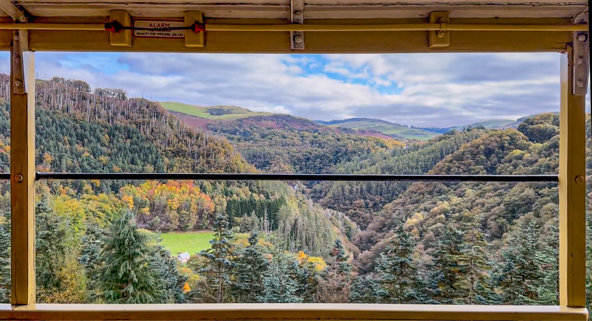 #TravelByTrain – Vale of Rheidol Railway autumnal expedition edition. I recommend a trip up here, into these Ceredigion hills.