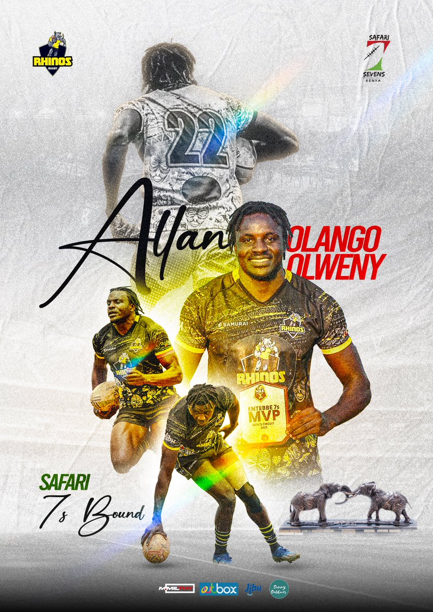 RhinosRugbyUG's tweet photo. Game Day in Nairobi🇰🇪
Our very own Allan Olango Olweny is out there flying the Black, Yellow &amp; Red with pride💪🔥

UG, let’s bring that Rhino Energy and back the boys all the way🦏❤️💛🖤

#Safari7s
#FearTheHorn🖤💛🦏 https://t.co/ktbfWCvMzY