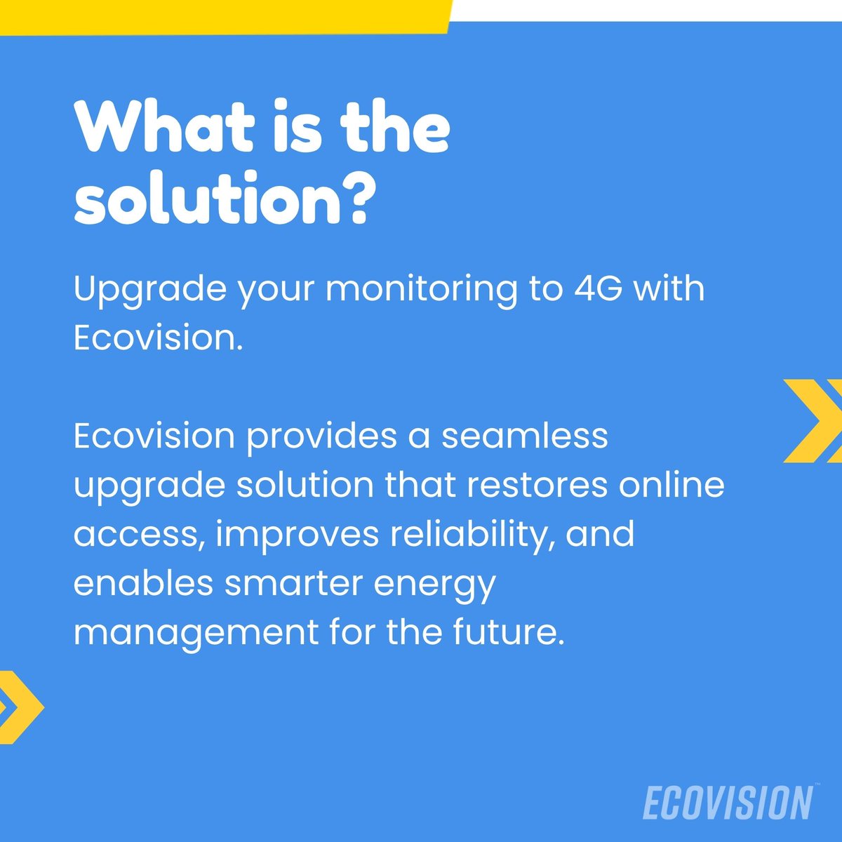 ecovision24's tweet photo. Have you noticed gaps in your solar data? This could be why.

As the 2G shutdown continues across the UK, systems using 2G-enabled devices are starting to lose connection. 

Ecovision can help. 

#2GShutdown #4GUpgrade #SmartMetering #SolarMonitoring #FutureProofEnergy #Ecovision https://t.co/jh3Uh3k5uw