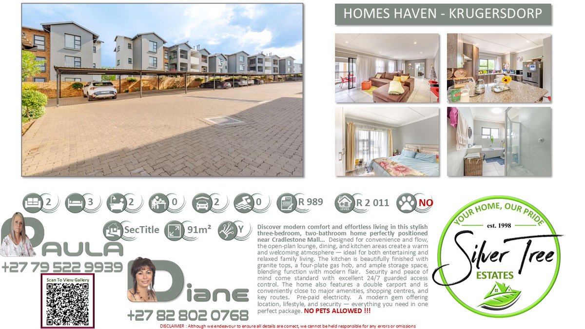 SilverTreeRSA's tweet image. @SilverTreeRSAste #realestate #propertiesforsale #secure #househunting #forsale #newhome #realtor #realtors #home #realty #property #investment #listing #newlisting #homeshaven #krugersdorp

silvertreeestates.co.za/properties/P11…