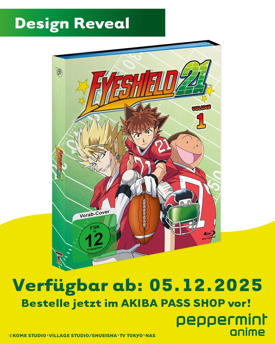 Touchdown fürs Regal: EYESHIELD21 Vol. 1!

Vom schüchternen Schüler zum blitzschnellen RB #Eyeshield21 🏈

Enthält die Folgen: 1-29
📅 Release: 05.12.2025

✨ Jetzt im AKIBA PASS SHOP vorbestellen und noch Goodies sichern! akibapassshop.de/products/26p01…