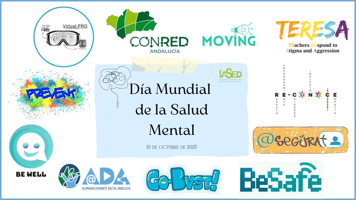 Hoy celebramos el #DíaMundialDeLaSaludMental 🧠

Desde IASED reafirmamos nuestro compromiso con el desarrollo de programas basados en la evidencia para la promoción del bienestar emocional y prevención de la violencia en la infancia y la adolescencia.