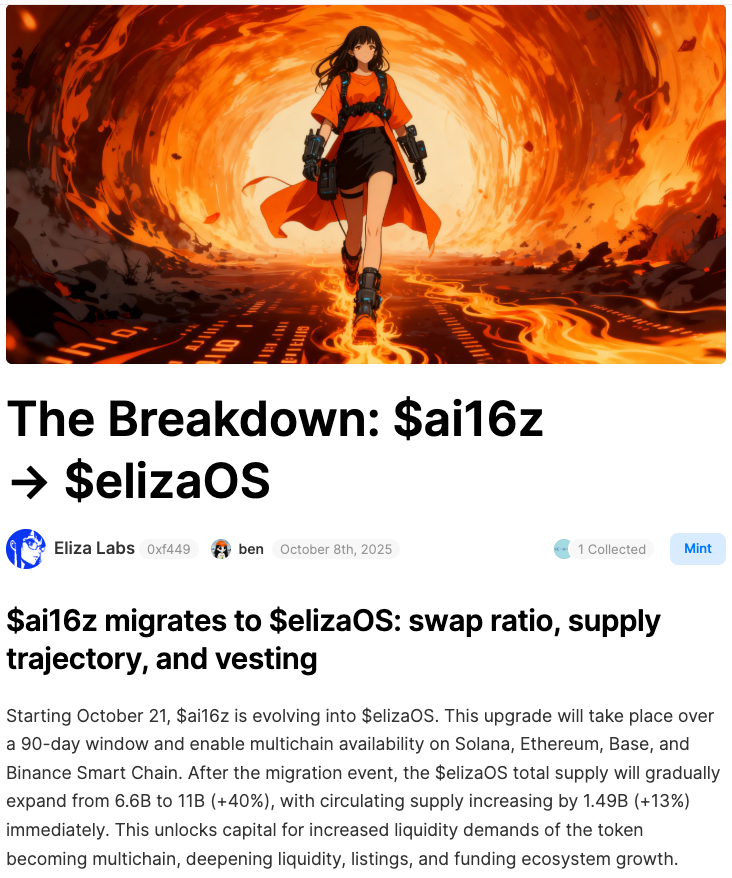 elizaOS News tweet media