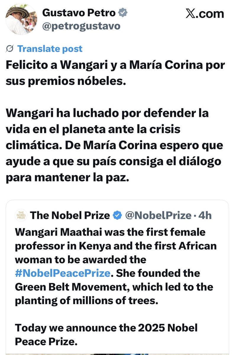 Cuando la rabia no deja leer

Por Carolina Restrepo Cañavera

El presidente Gustavo Petro, fiel a su estilo, ha vuelto a dejar al desnudo no solo su ignorancia, sino también su rabia contenida frente a las mujeres que no puede controlar. Esta vez fue con el Premio Nobel de Paz